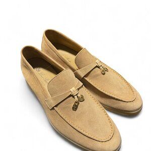 Tan Suede Loro Piana Summer Walk Loafers
